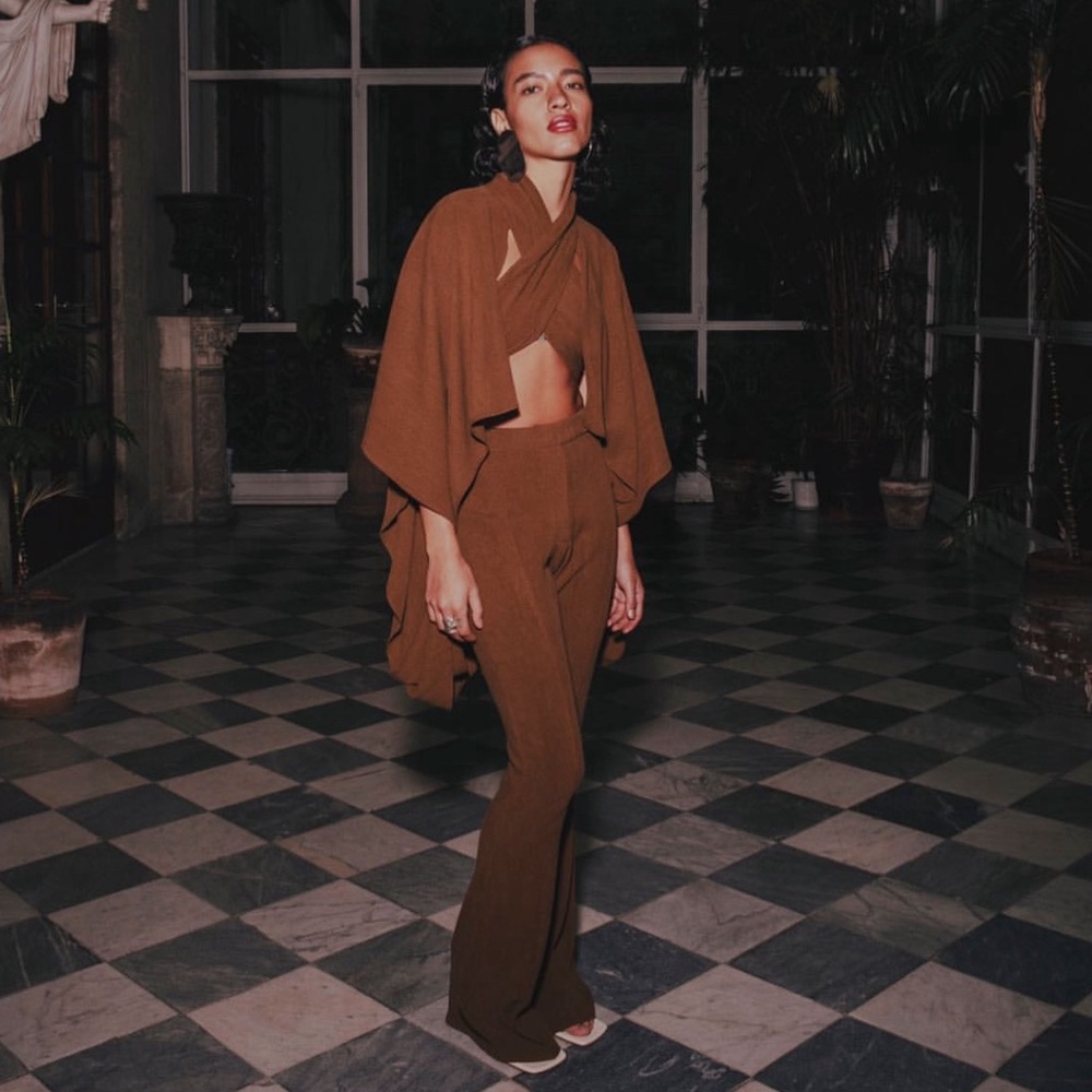 Cynthia Buttenklepper Brown Wrap Blouse/Poncho, One Size
